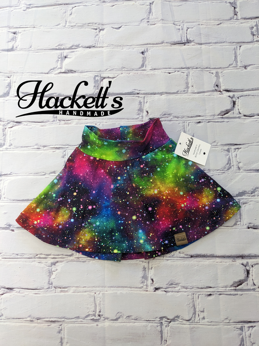 1-3t Rainbow Galaxy Skort