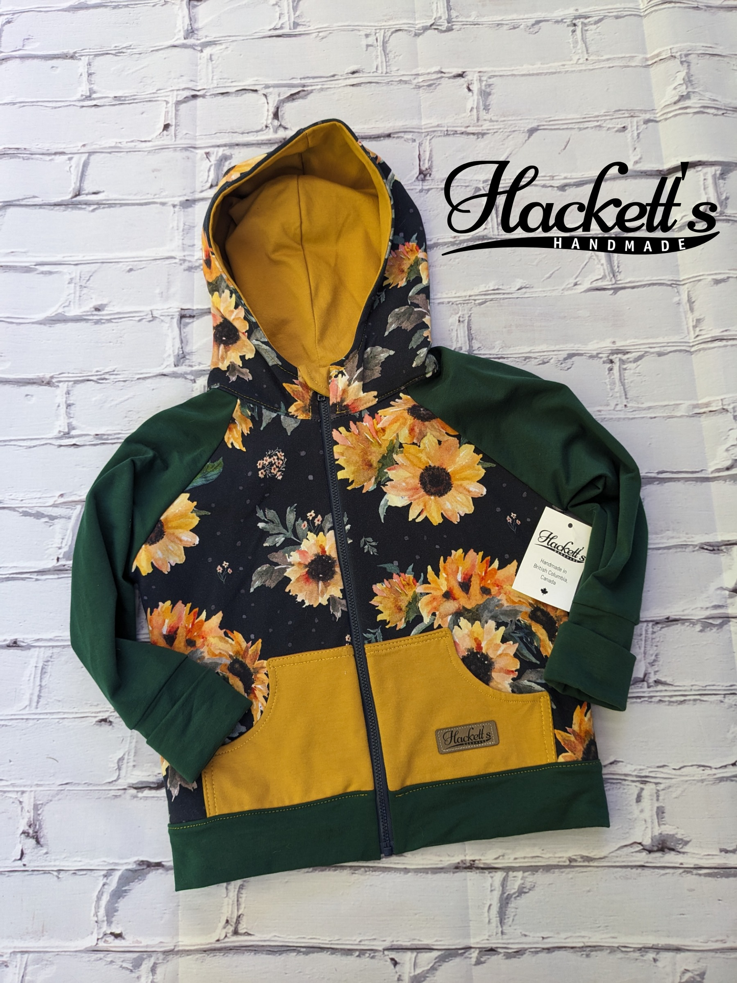 3-6t Sunflower Zippered Hoodie