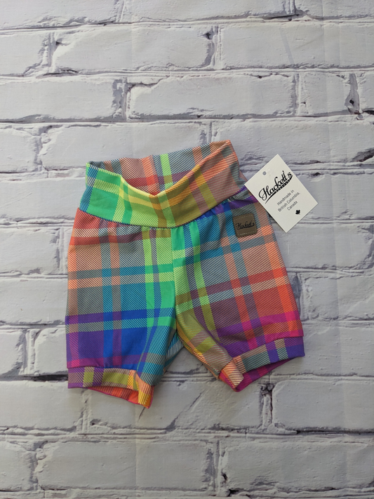 1-3t Rainbow Plaid Shorts