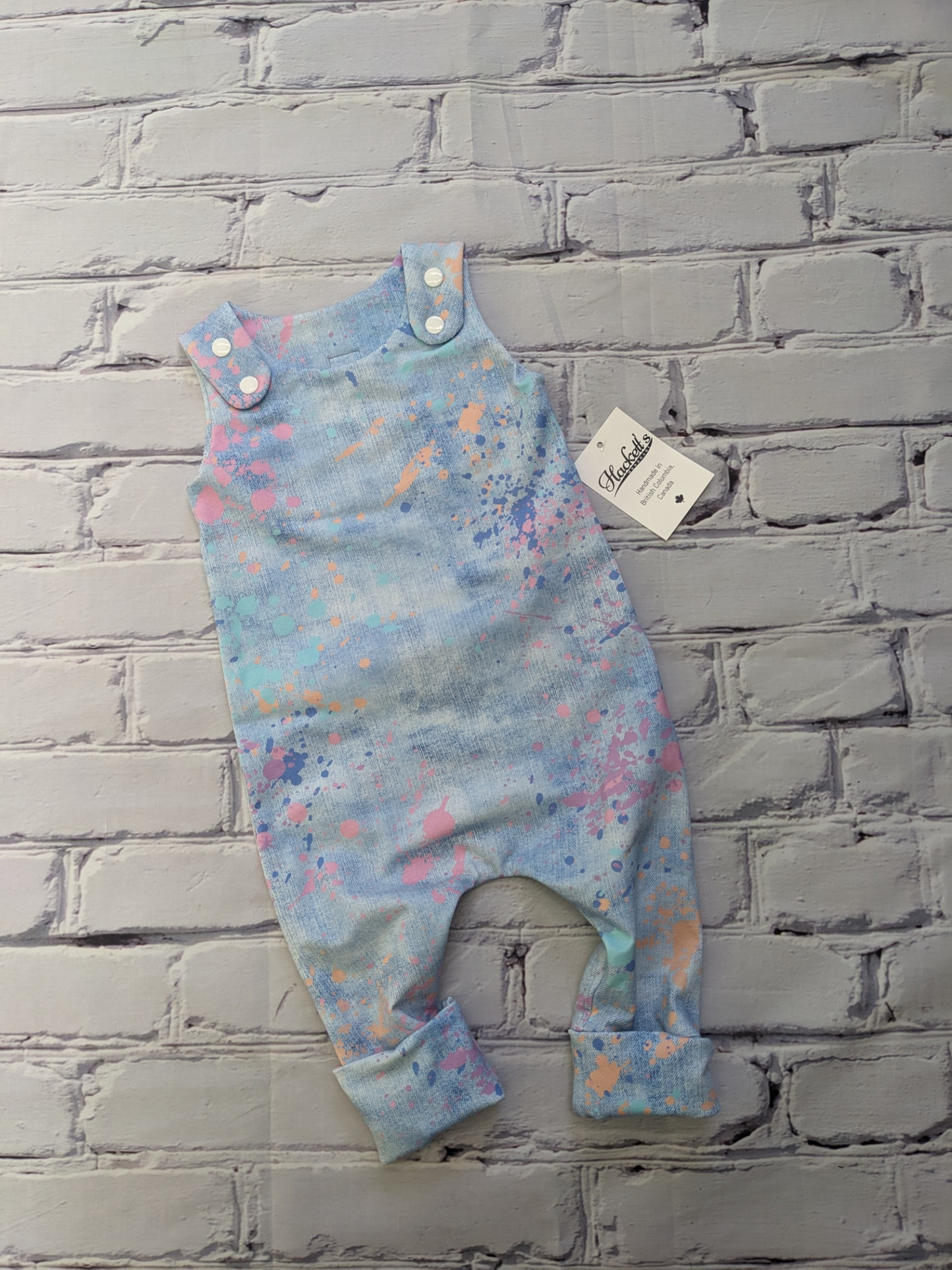 3-12m Faux Denim Splatter