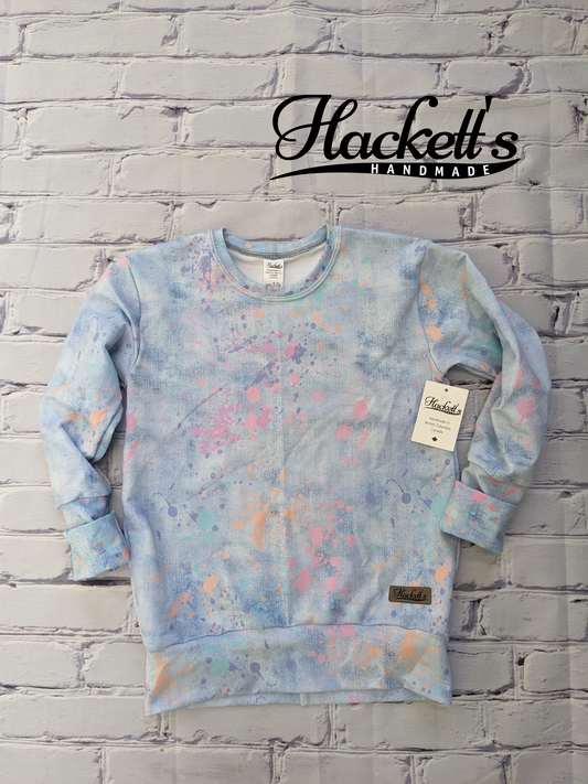 9-12y Splatter Denim Sweater