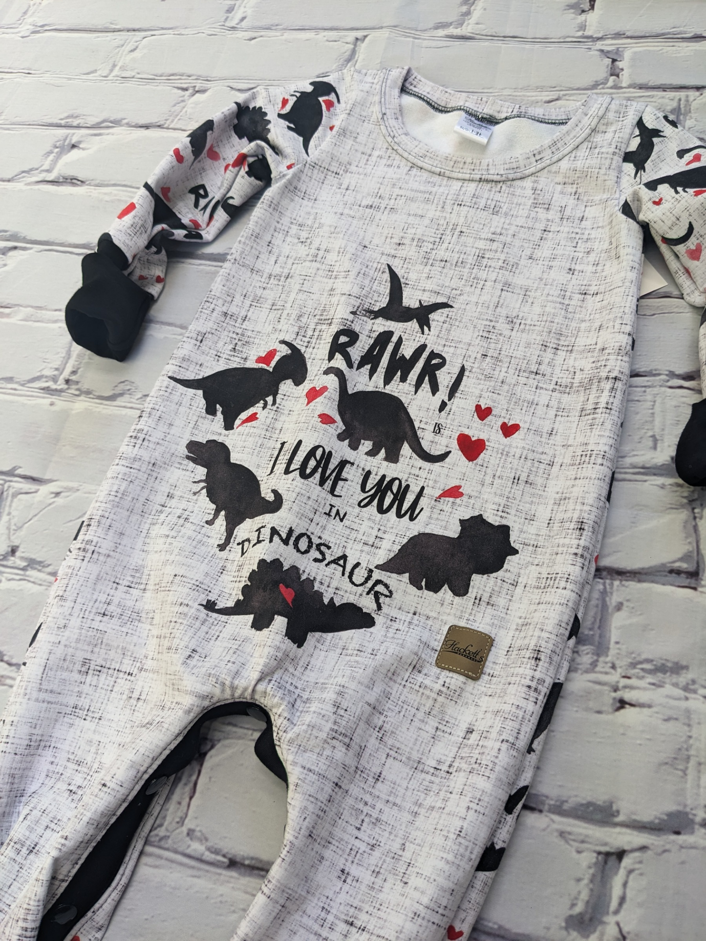 1-3t Dinosaur Love Romper